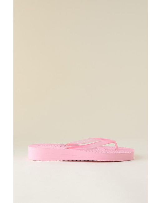 Sleeper Pink Tapered Platform Flip Flops