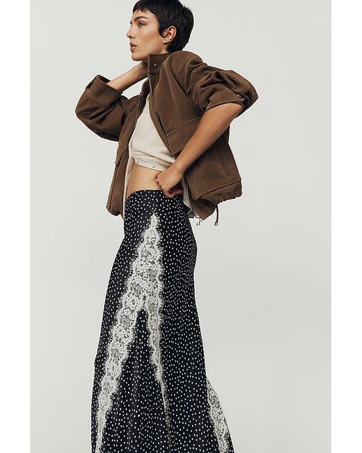 By Anthropologie Multicolor The Tilda Lace-Trim Maxi Slip Skirt