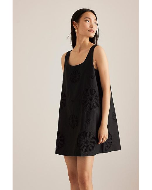 ALIGNE Black Belle Sleeveless Broderie Mini Dress