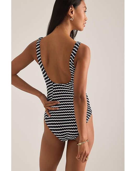 Chelsea Peers Black Textured One-Piece Swimsuit