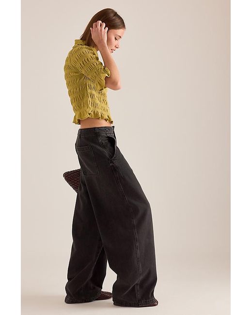 Maeve Green Ruffle Button-Front Top
