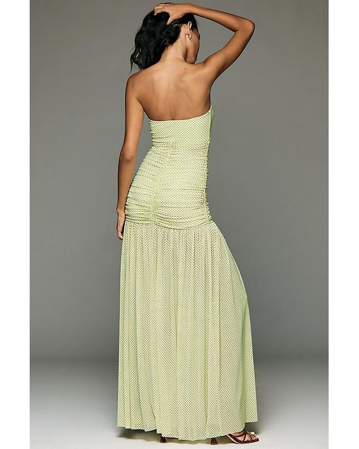AFRM Multicolor Denise Strapless Drop-Waist Mesh Maxi Dress