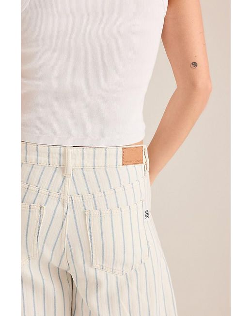 seventy + mochi Natural Nina Stripe Relaxed Jeans