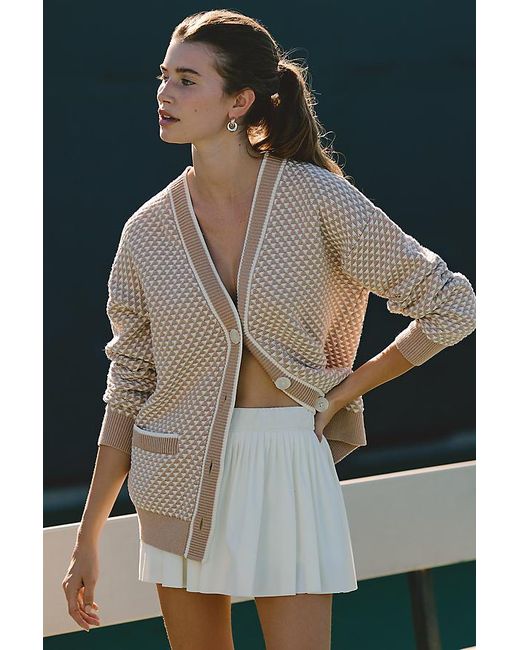 Varley Blue Tarran Stitch Knit Cardigan