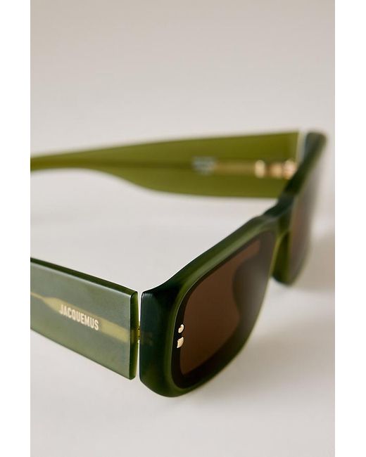 Jacquemus Green Jac195 Rectangle Sunglasses