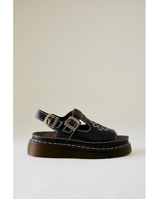 Dr. Martens Black Dunnet Flower Sandals