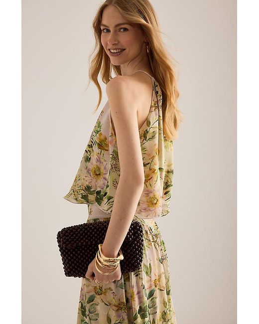 By Anthropologie Natural Fifi Floral Halter Swing Top