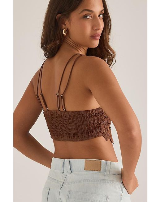 Anthropologie Brown The Viviette Lace Bra Top