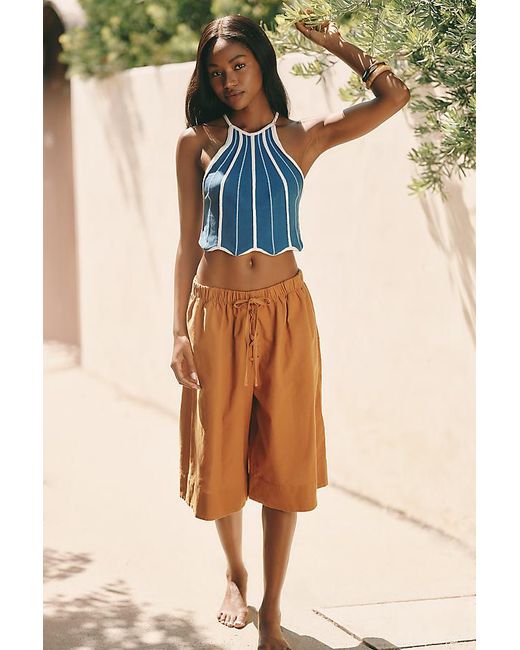 Celandine Natural Oversized Bermuda Trousers