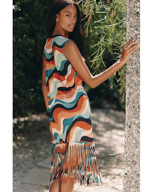 Celandine Multicolor Knit Fringe Mini Dress