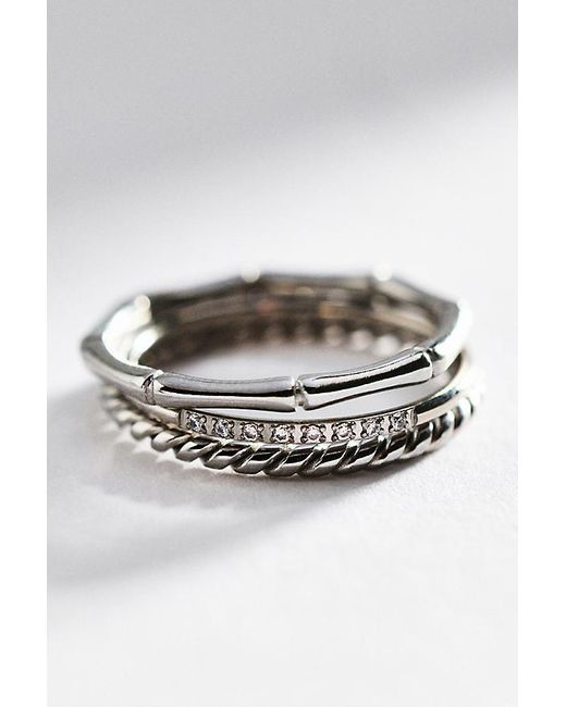By Anthropologie White Water-Resistant Rings, Set Of 3