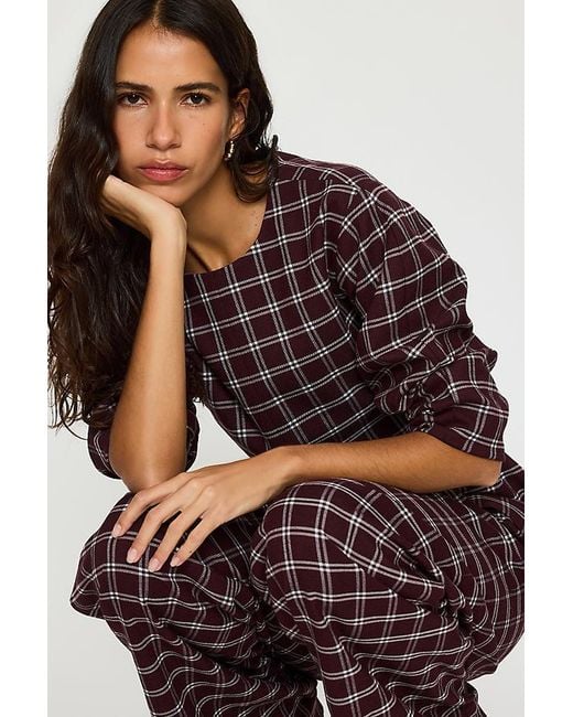 ALIGNE Janey Checked Tailored Blouse