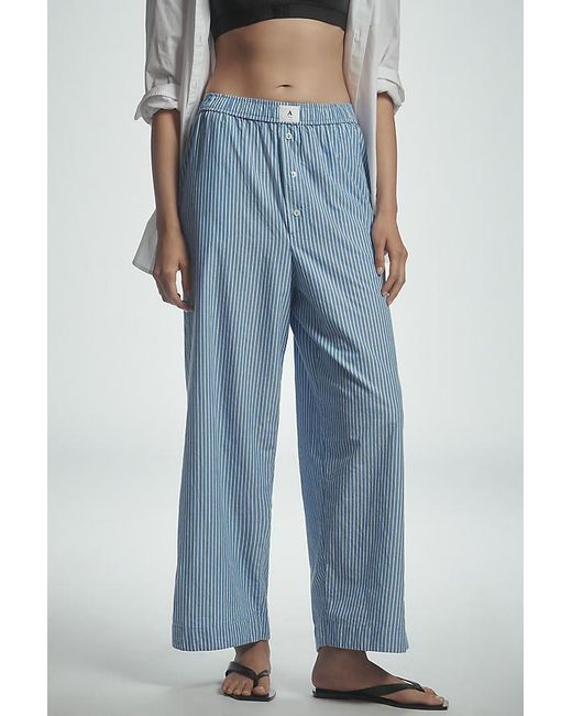 By Anthropologie Blue The Wren Boxer Trousers