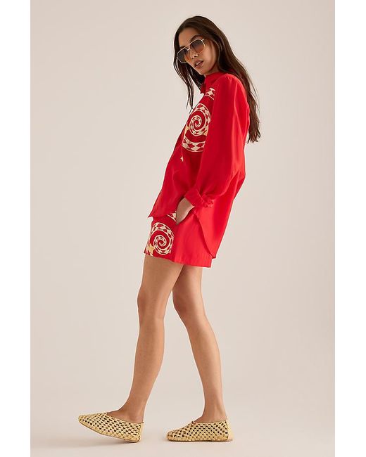 Never Fully Dressed Red Elissa Snake Shorts