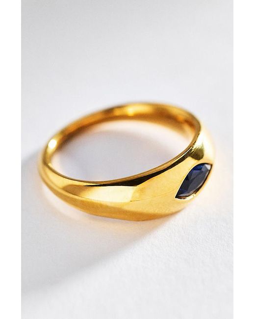 By Anthropologie Blue Crystal Marquise Ring