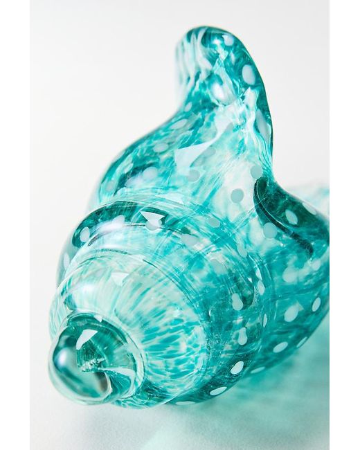 Anthropologie Blue Shell Glass Object