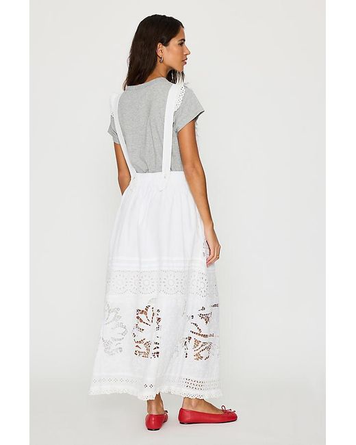 Bl-nk White Cutwork Midi Apron Dress