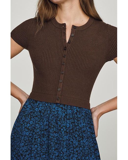 By Anthropologie Blue Thea Twofer Cardigan Mini Dress