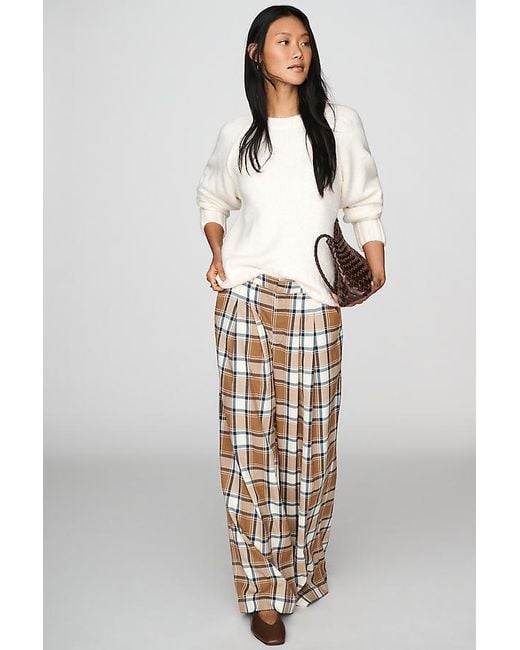 Maeve White Avery Wide-Leg Trousers