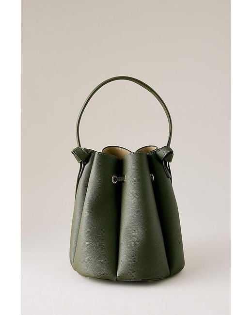 Melie Bianco Green Mini Laguna Cinched Vegan Leather Bucket Bag