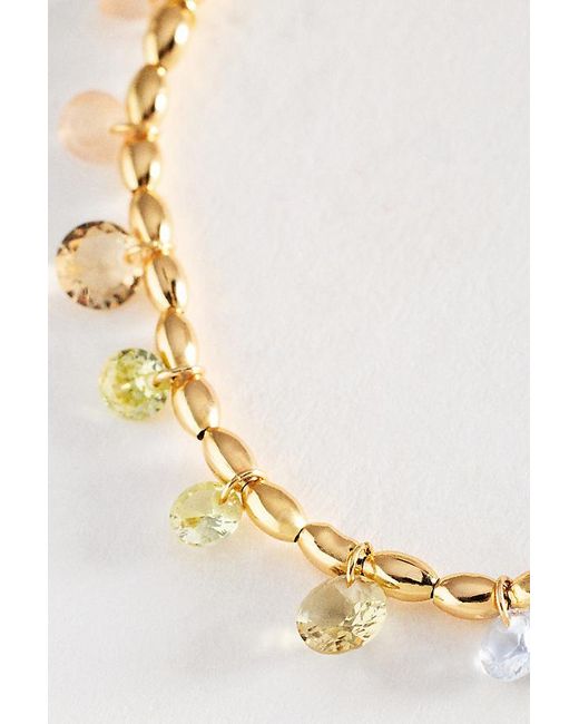By Anthropologie Metallic Plated Floating Crystal Bracelet
