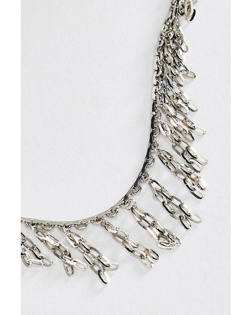 By Anthropologie Gray Chain Fringe Bracelet