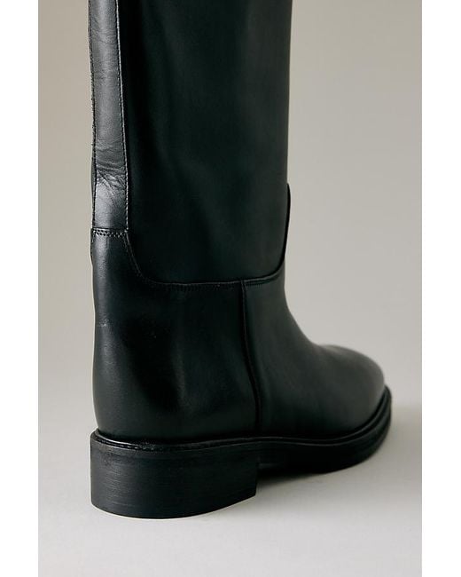 Flattered Black Florentine Leather Tall Boots
