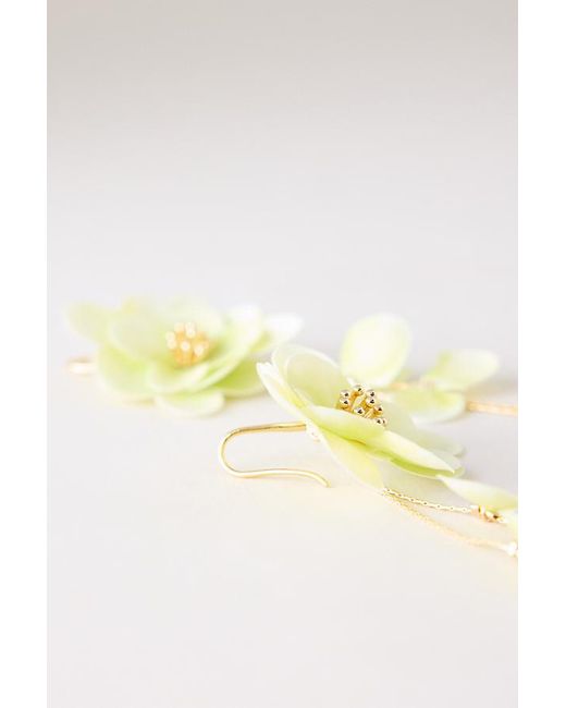 By Anthropologie Yellow Floral Drop Earrings