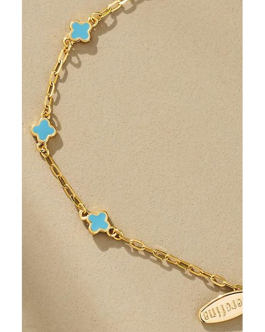 By Anthropologie Natural Clover Chain Wrap Bracelet