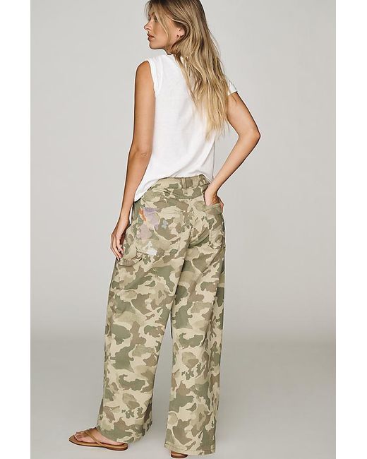 Pilcro Natural The Kayden High-Rise Camo Carpenter Barrel Trousers By