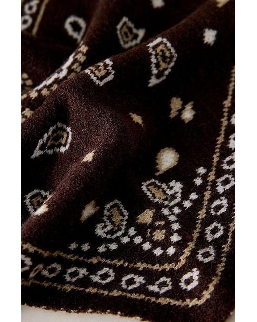 By Anthropologie Brown Knitted Triangle Bandana Headscarf