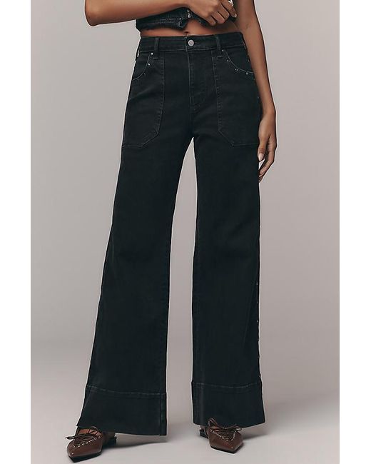 Pilcro Blue The Rylan High-Rise Flare Trousers By