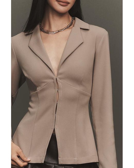 By Anthropologie Black Tailored Long-Sleeve Blazer Top