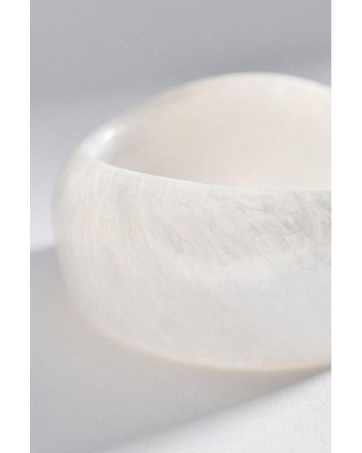 By Anthropologie White Chunky Resin Bangle Bracelet
