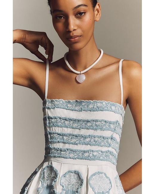 Maeve White Sleeveless Fit & Flare Mini Dress