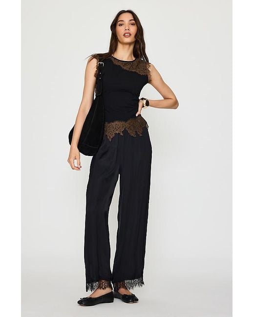 Never Fully Dressed Black Lace Jersey Top