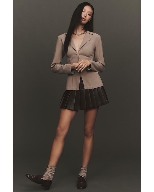 By Anthropologie Black Tailored Long-Sleeve Blazer Top