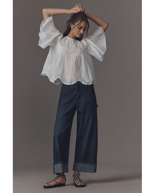 Pilcro Blue The Kayden High-Rise Carpenter Barrel Jeans By
