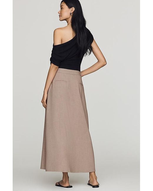By Anthropologie Purple Crossover Wrap Maxi Skirt