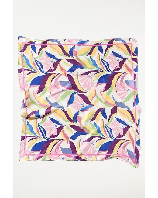 By Anthropologie White Geometric Floral Printed Hair Scarf
