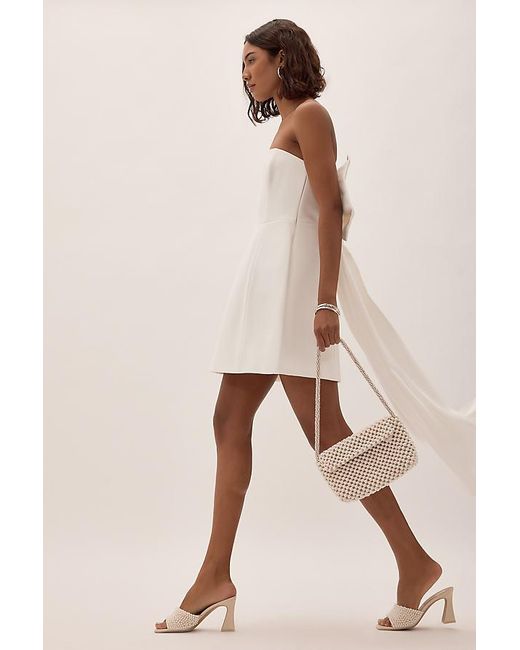Nobody's Child Natural Lucienne Ivory Strapless Bow Mini Dress