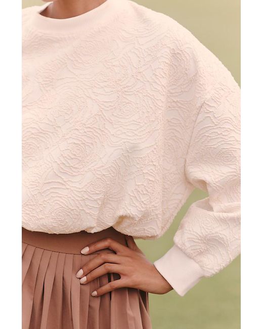 Daily Practice White Textured Bubble Sweatshirt