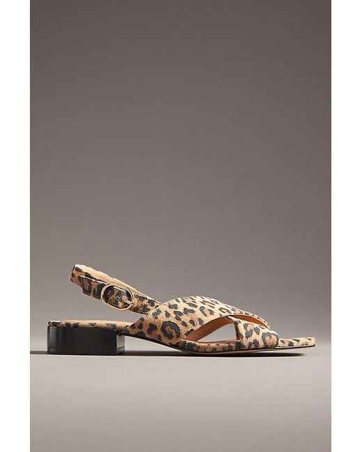 Maeve Gray Crisscross Slingback Sandals