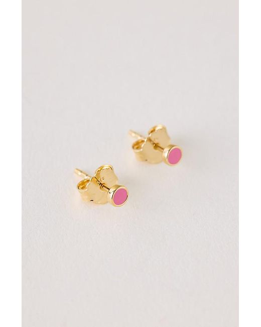 Enamel Copenhagen Pink Dot Stud Earrings