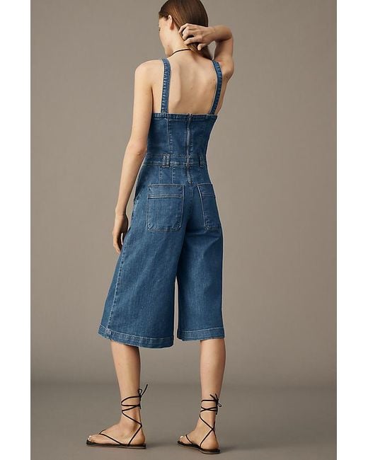 Pilcro Blue Culotte Denim Jumpsuit