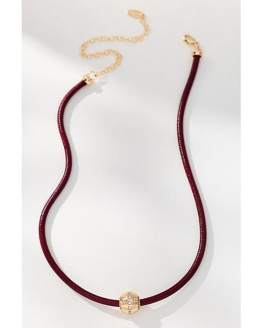 By Anthropologie Natural Single Bead Cord Necklace