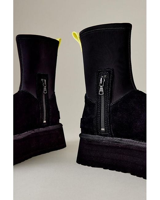 UGG Classic Dipper Suede Platform Boots In Black | Lyst UK