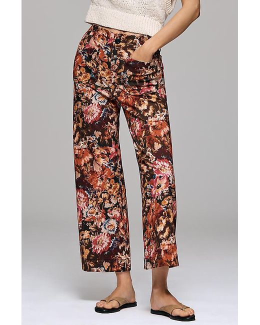 Maeve Gray The Colette Crop Printed Ponte Trousers By