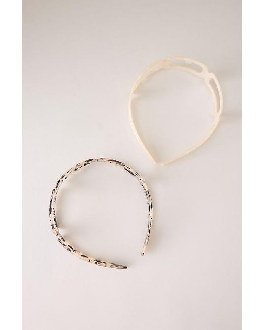 By Anthropologie Natural Cutout Resin Headbands, Set Of 2