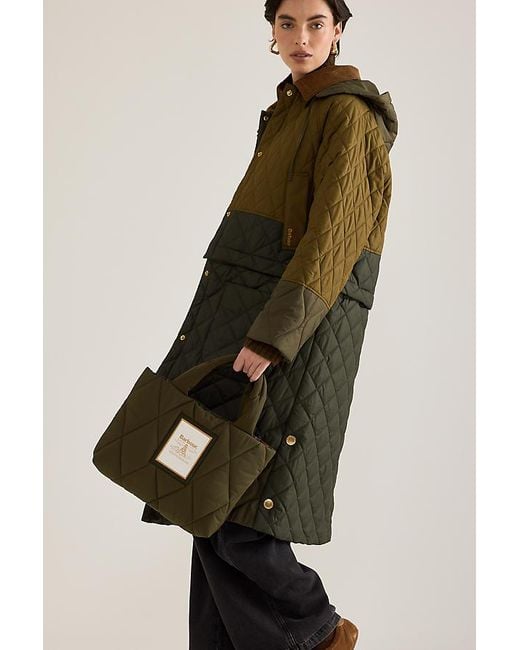 Barbour Green Mariah Quilted Mini Tote Bag